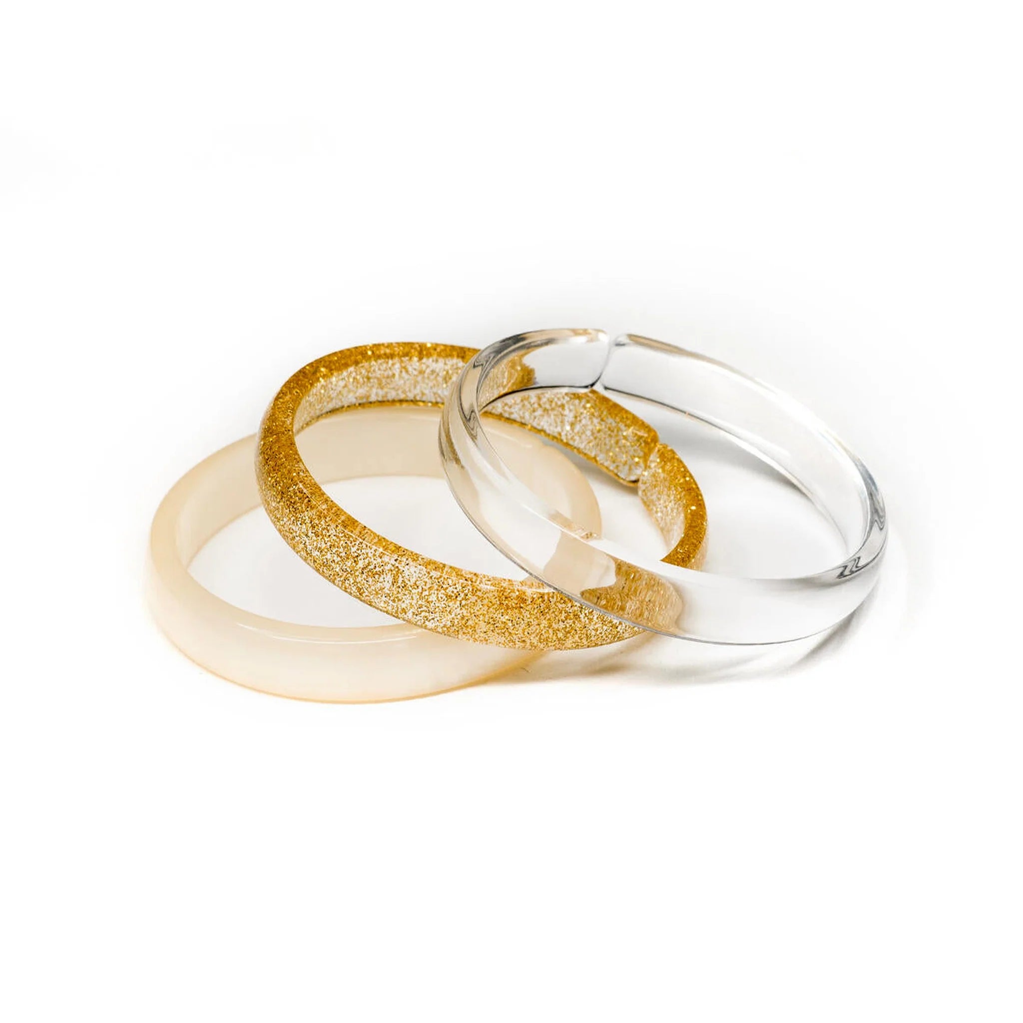 PLAIN GLITTER GOLD PEARLIZED MIX BANGLES