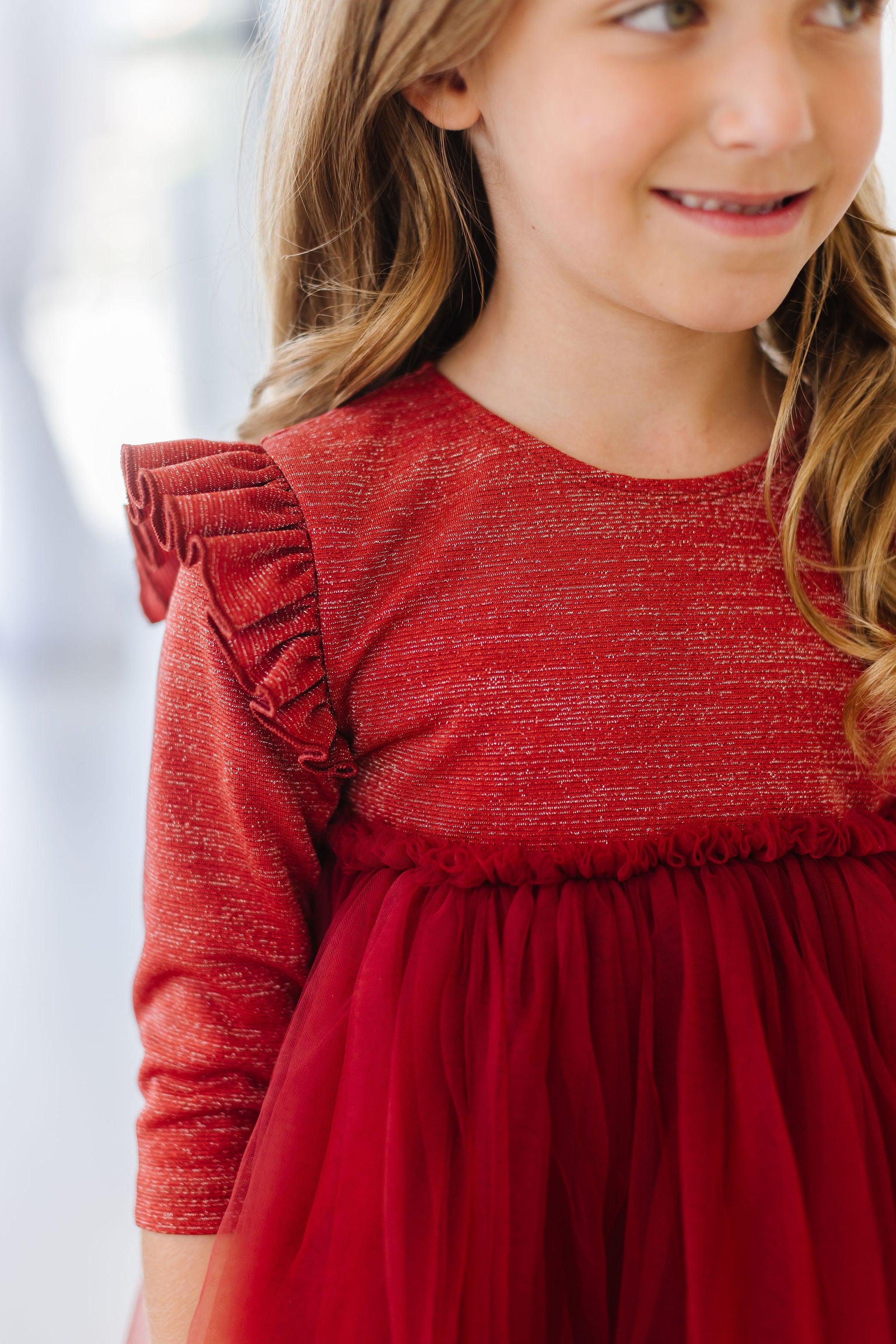 RED SHIMMER TUTU DRESS