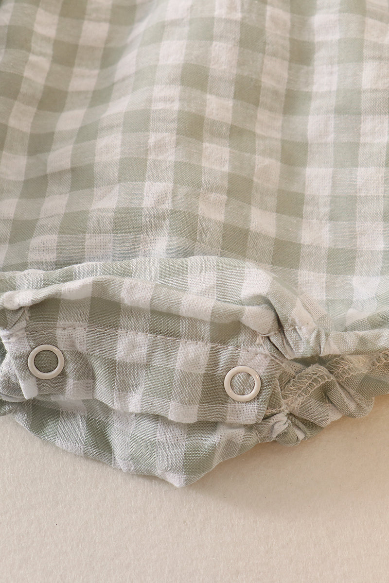 GREEN PLAID LINEN BUBBLE