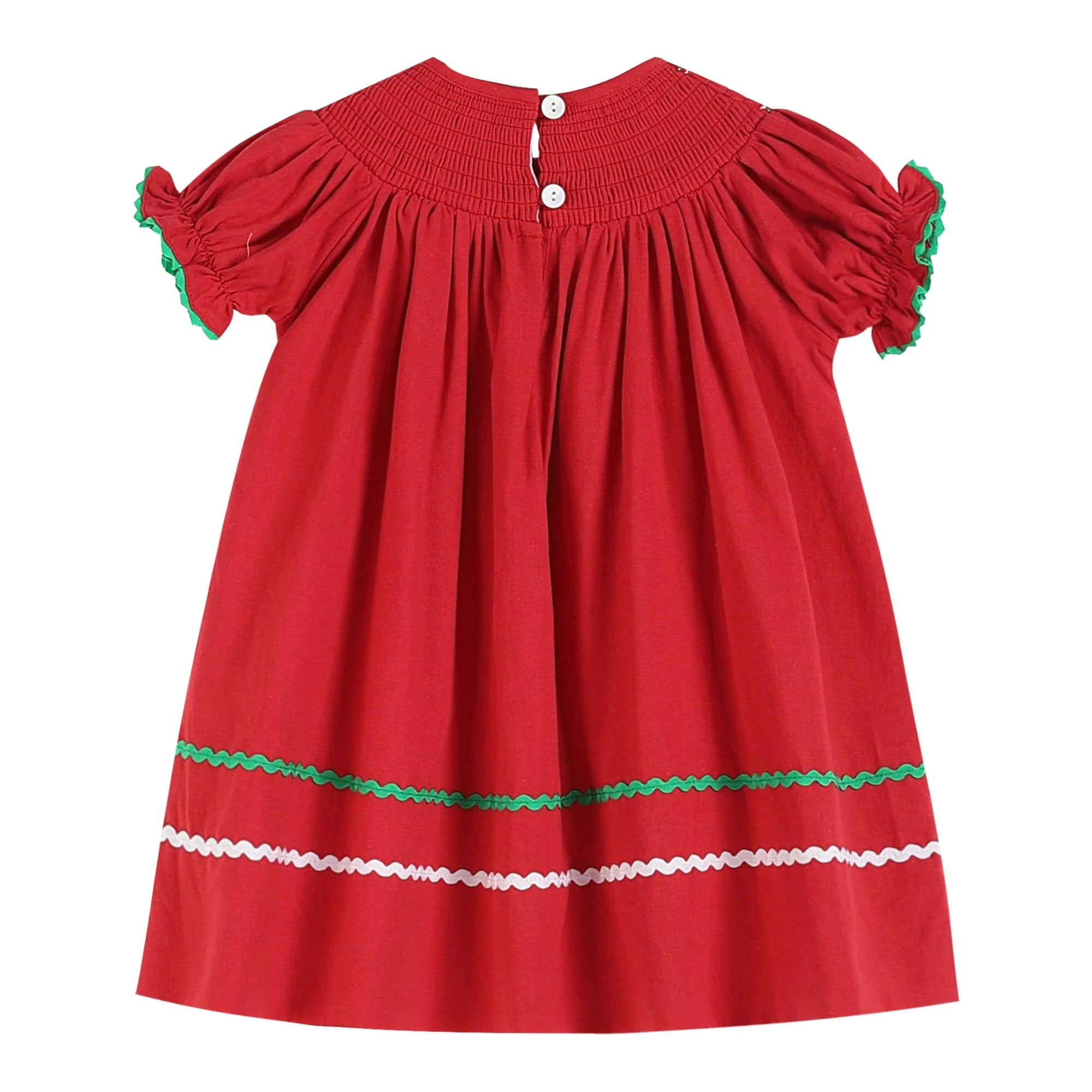 RED CHRISTMAS SMOCKED DRESS