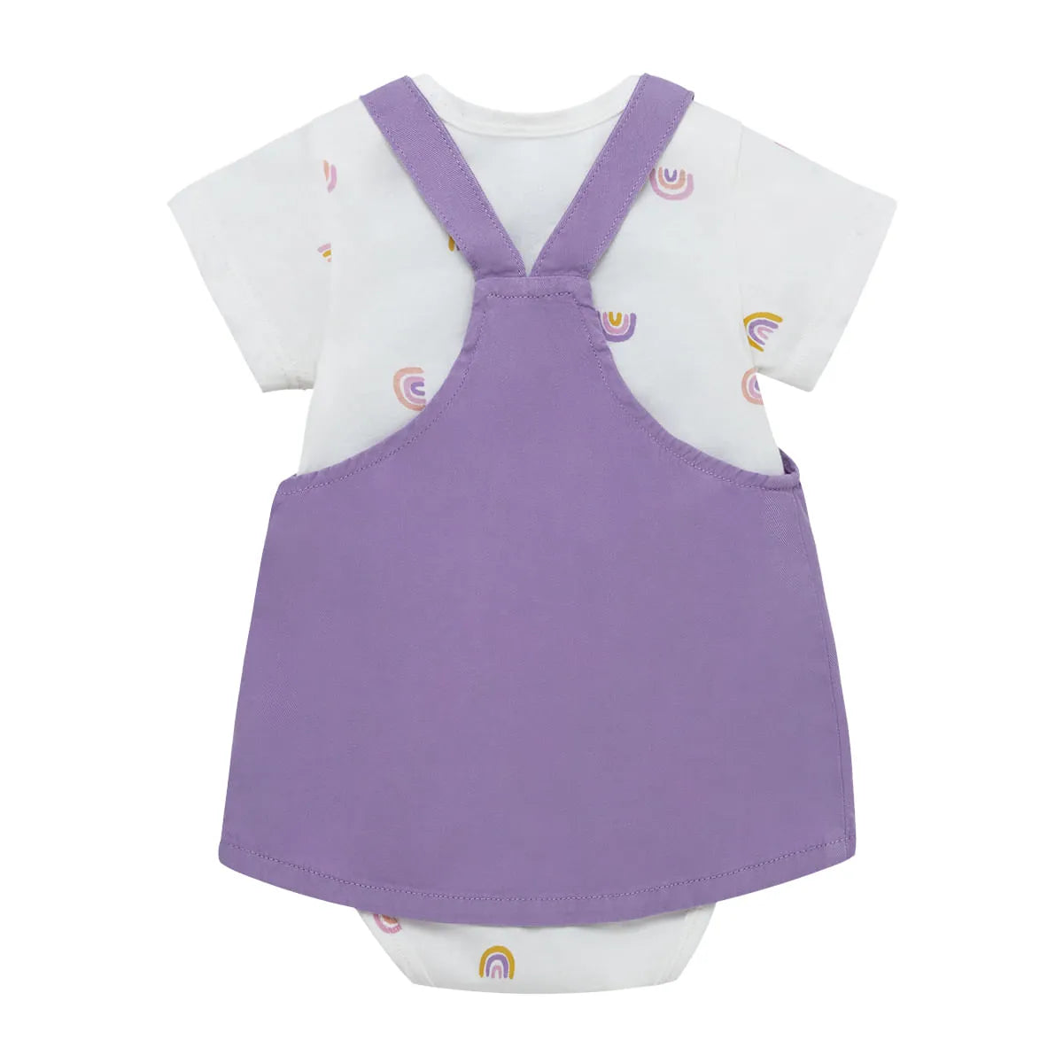 RAINBOW OVERALL SET W/ ONESIE (12M, 18M)