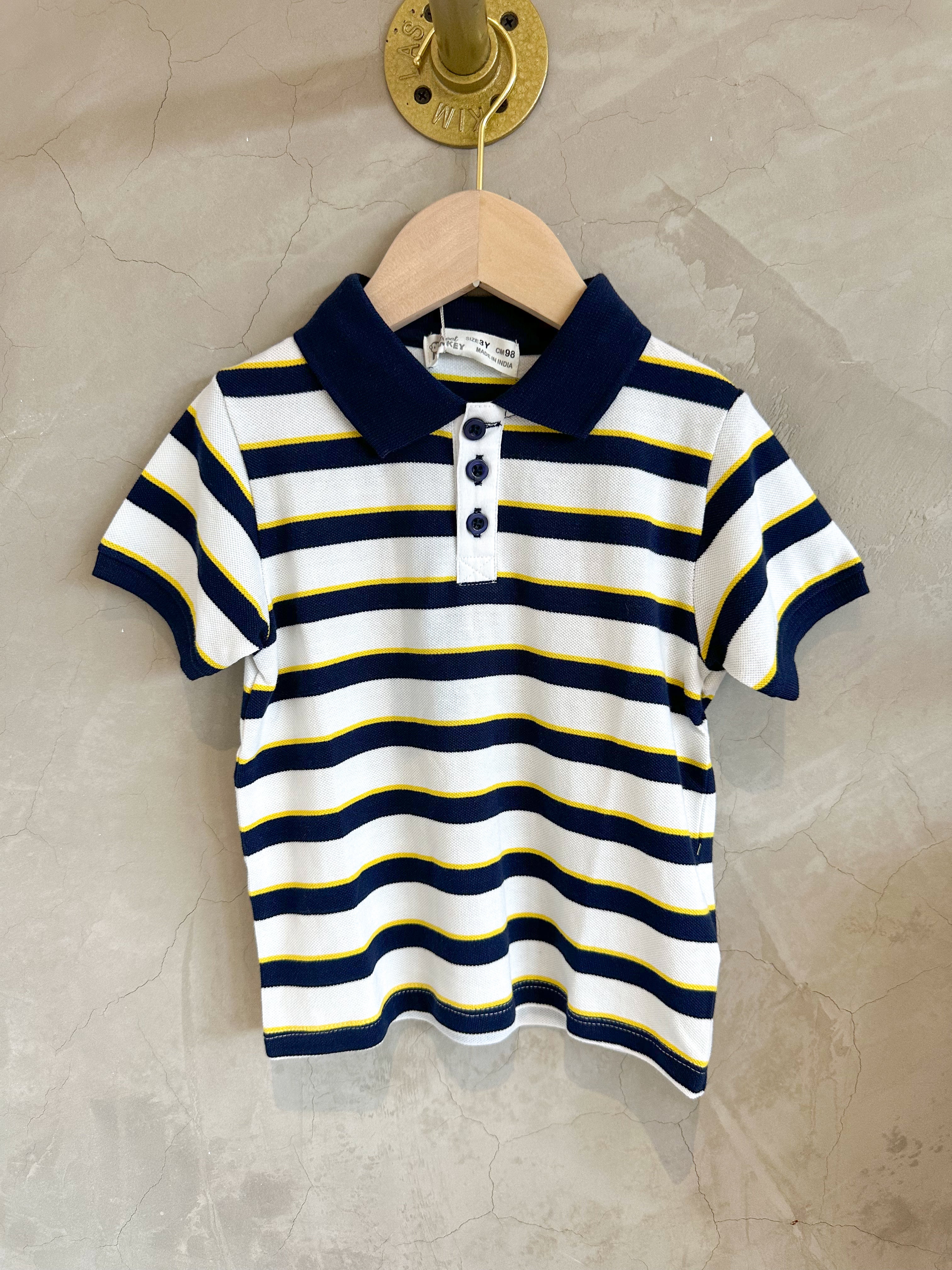 ALEX NAVY STRIPED POLO