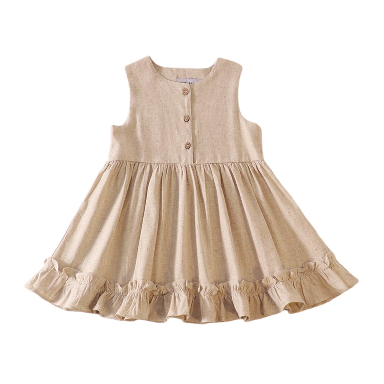 CRISTY BEIGE LINEN SHORT DRESS