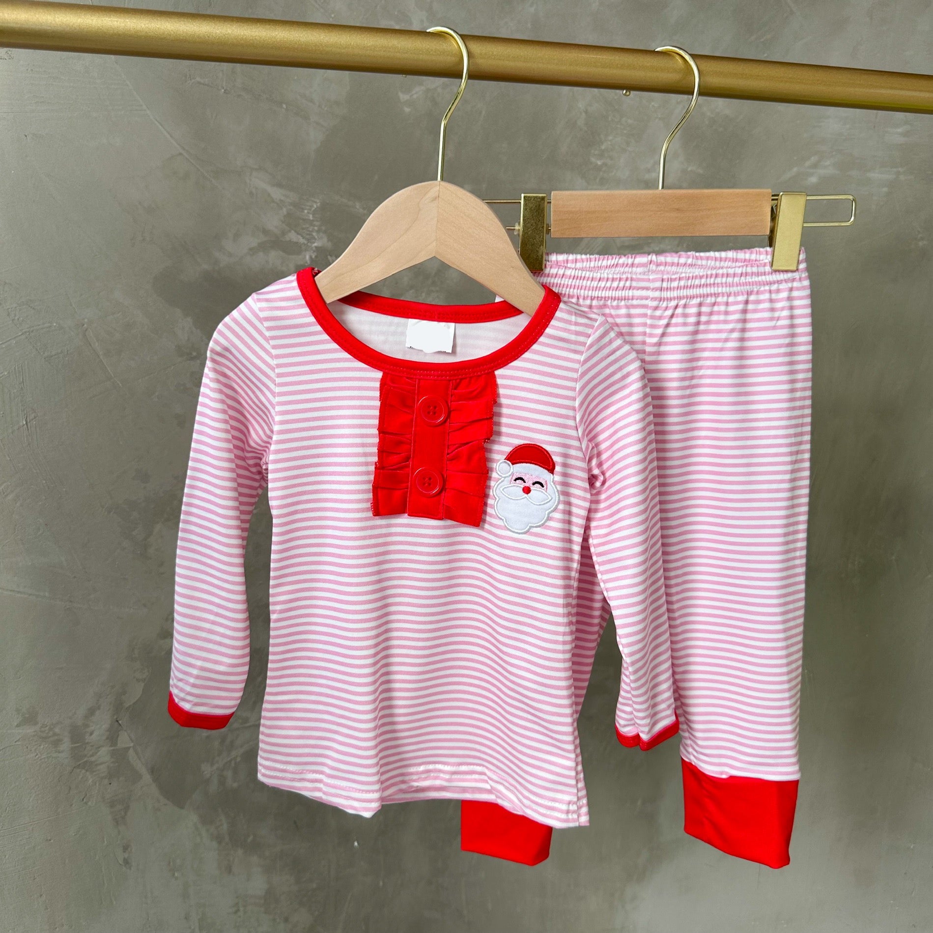 SANTA EMBROIDERY GIRL PJS