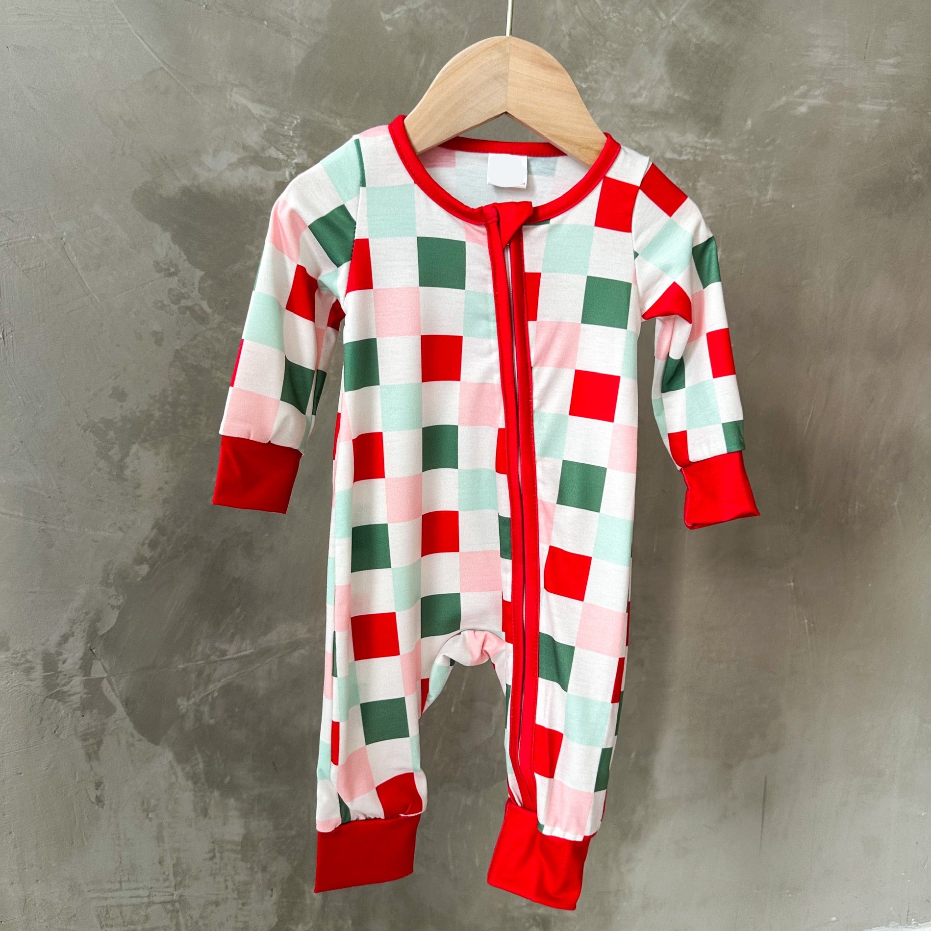 CHRISTMAS PLAID BABY PJS