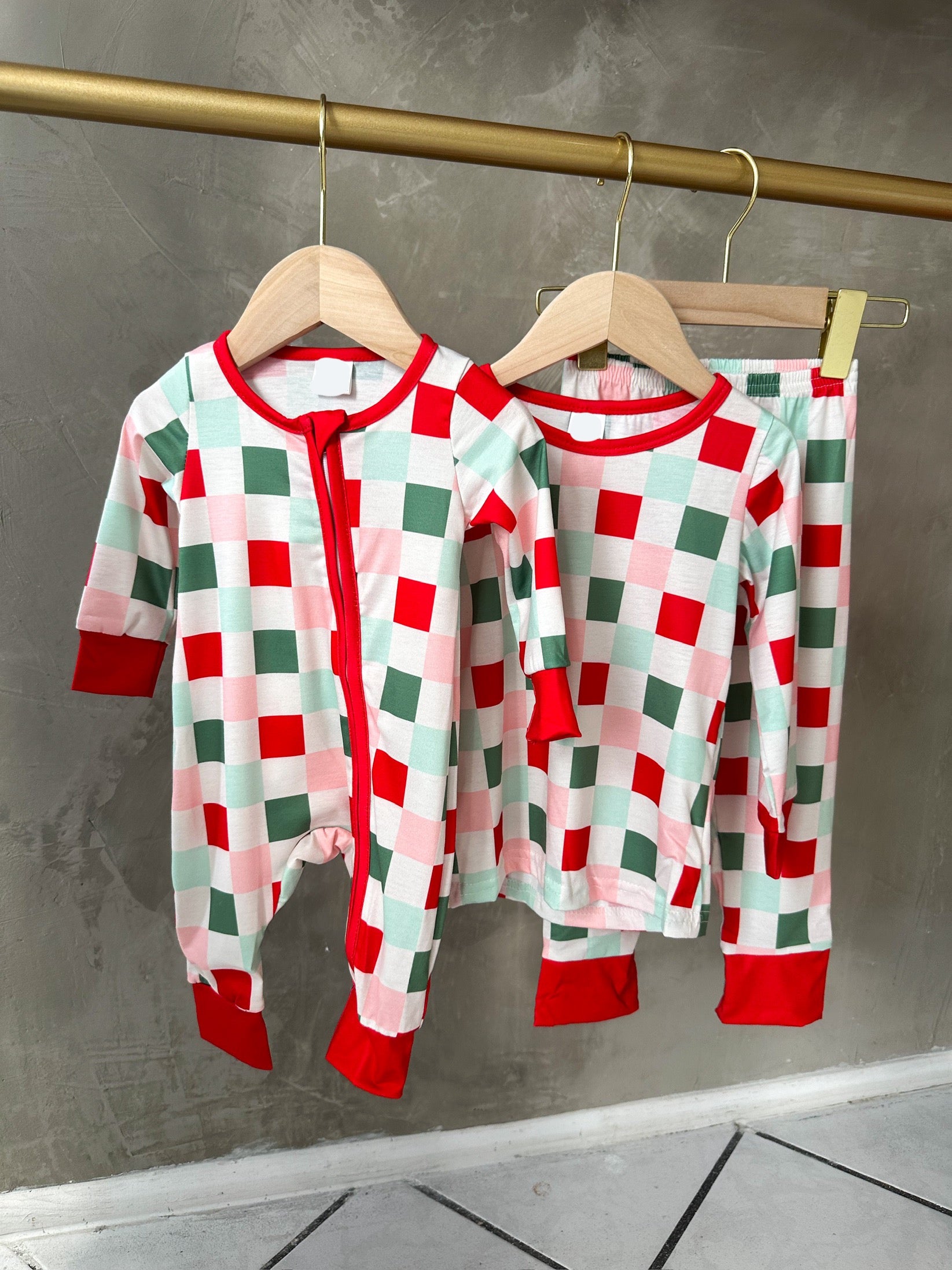 CHRISTMAS PLAID BABY PJS