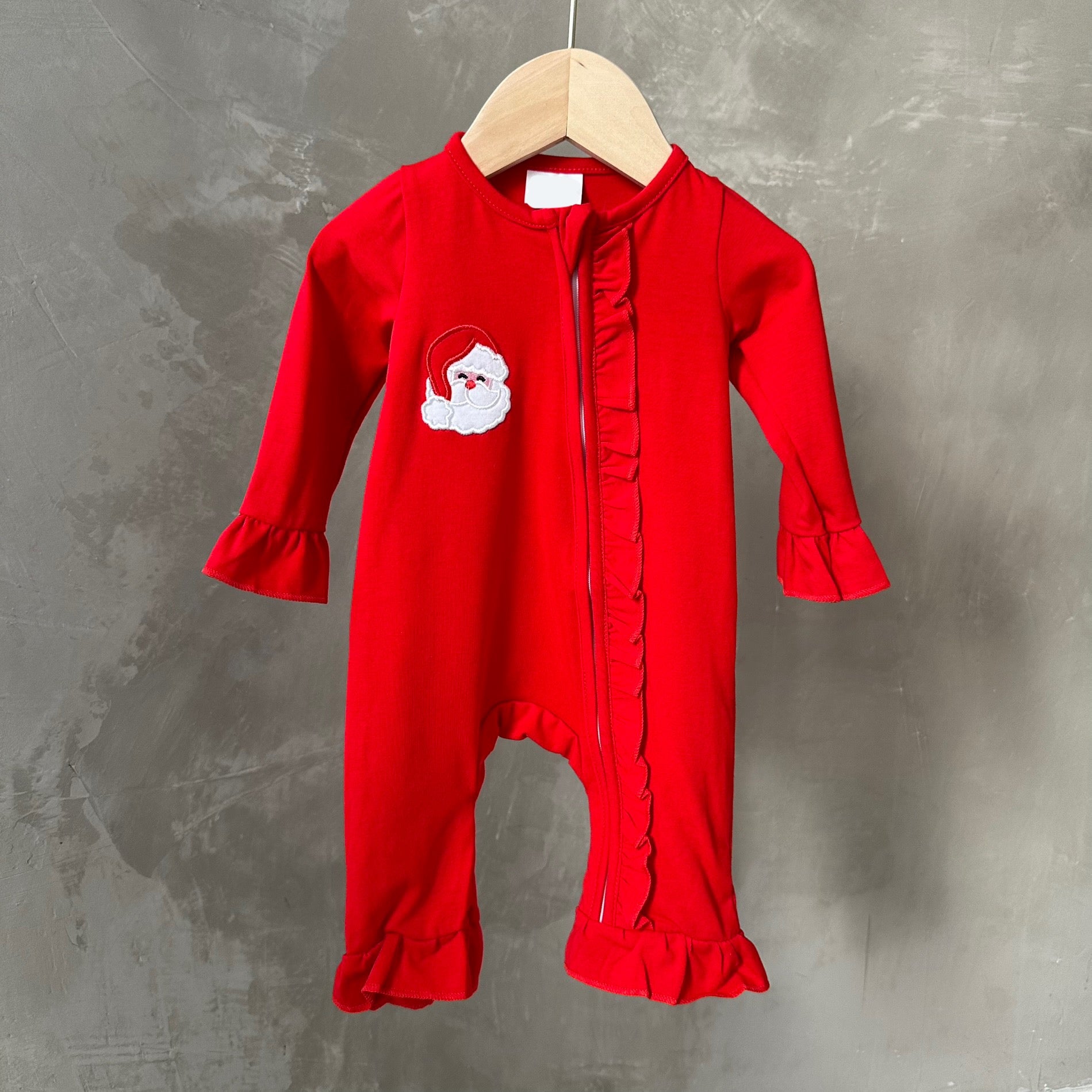 SANTA EMBROIDERY BABY GIRL PJS