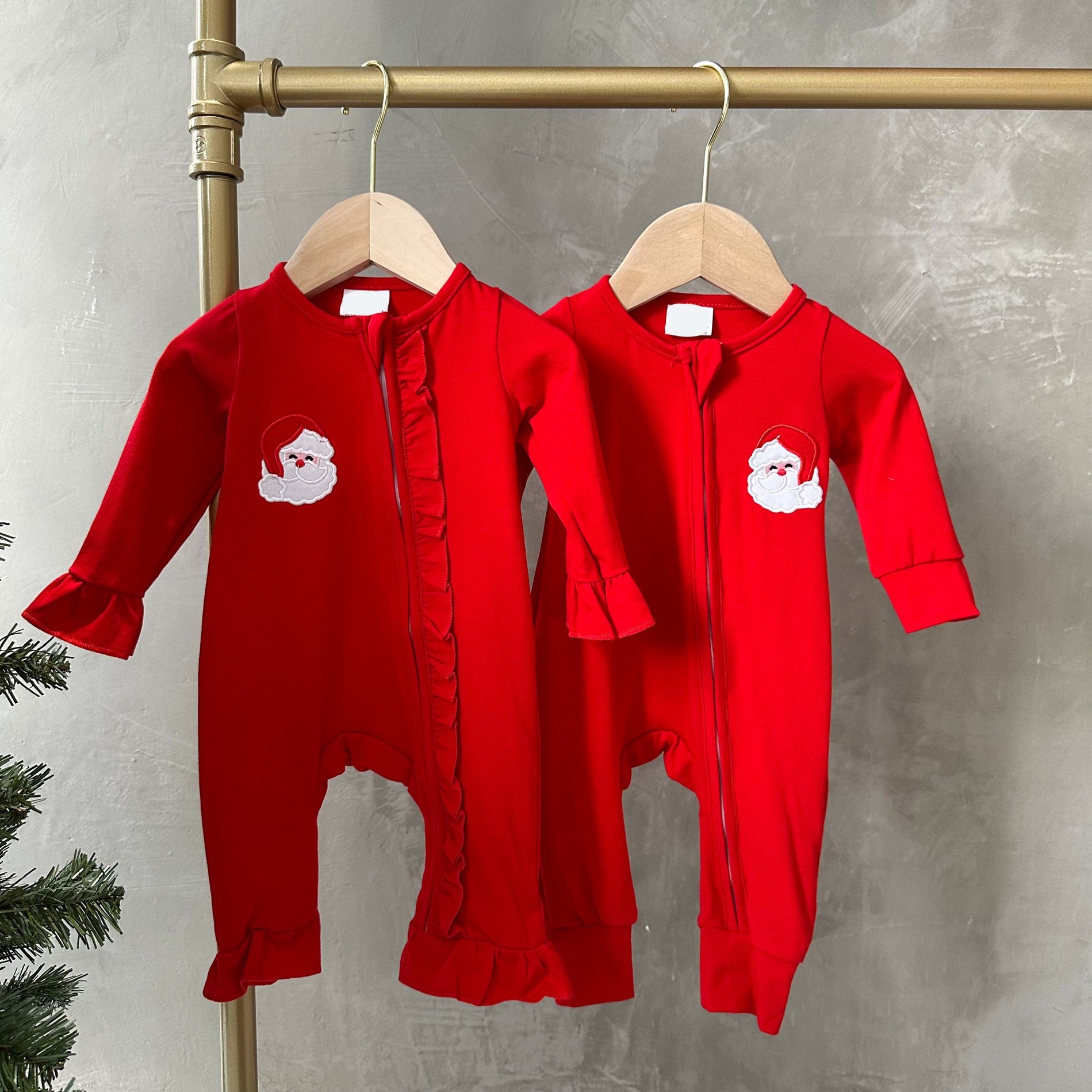 SANTA EMBROIDERY BABY BOY PJS