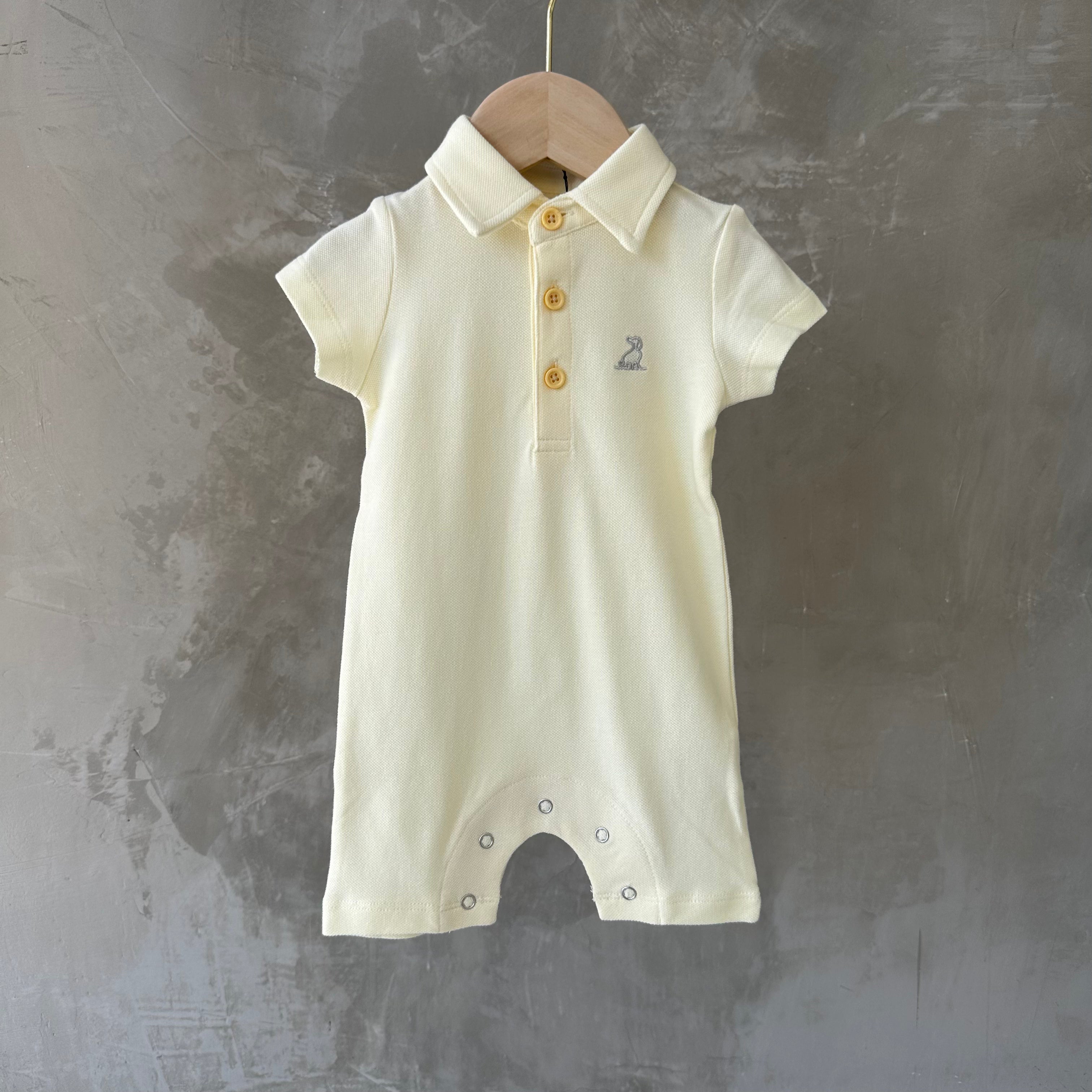 CREAM PIQUE POLO ROMPER