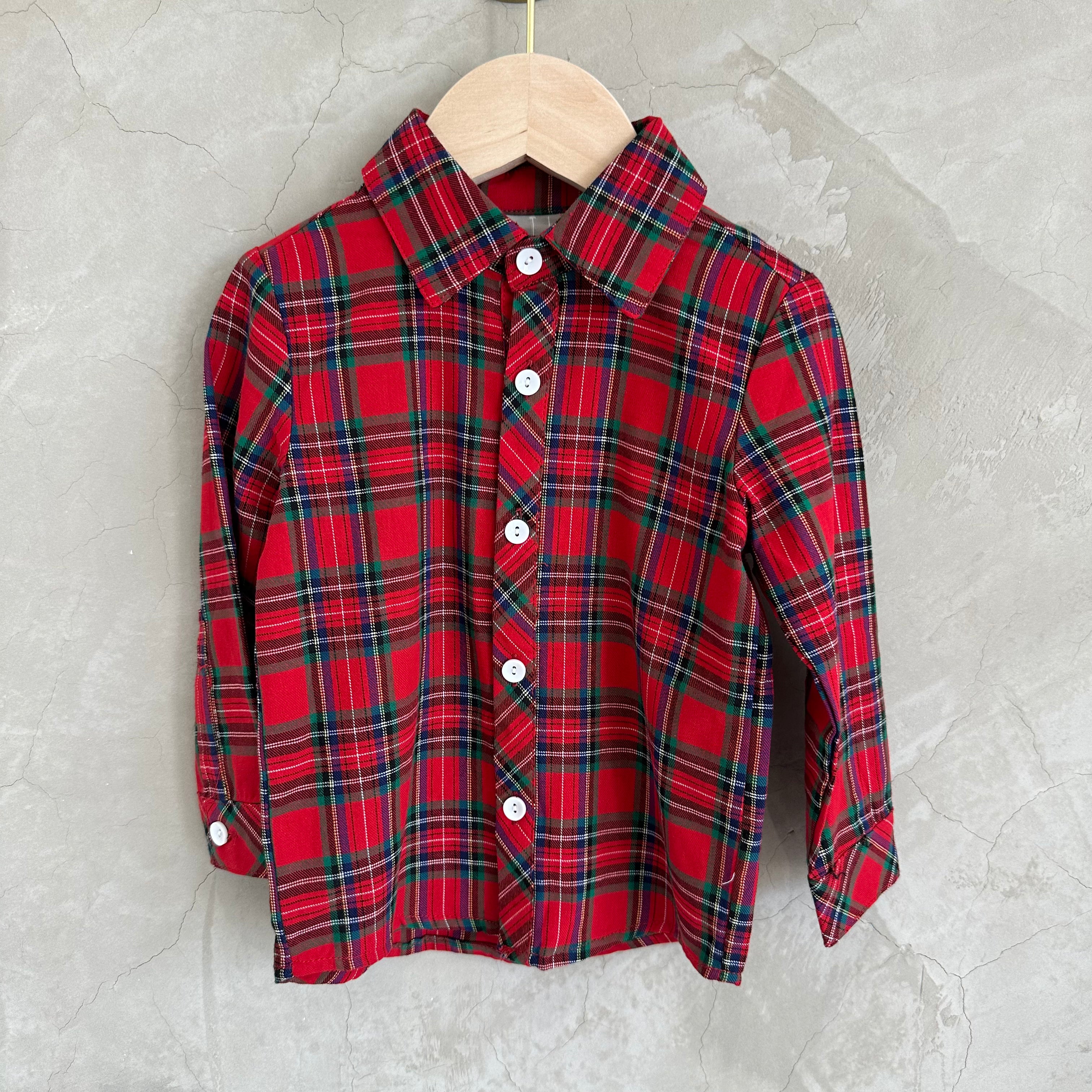 RED PLAID BUTTON DOWN