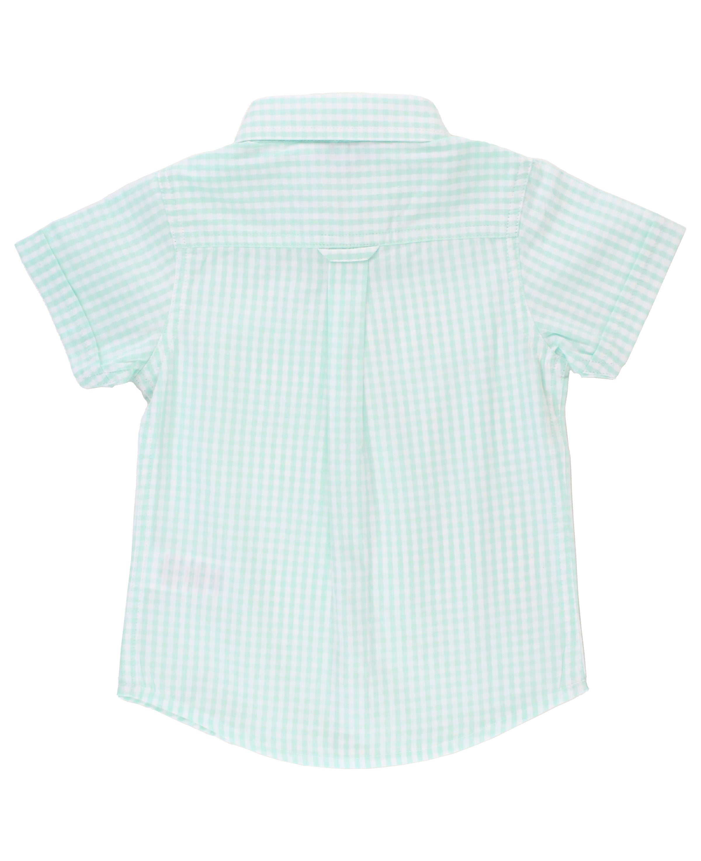 AQUA SHORT SLEEVE BUTTON DOWN SHIRT (18-24M)